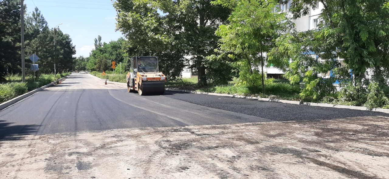 Закончены работы по устройству выравнивающего слоя покрытия квартал Общественный центр Красногвардейского района